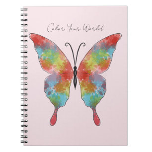 Espiral Caderno Borboleta Color Splash