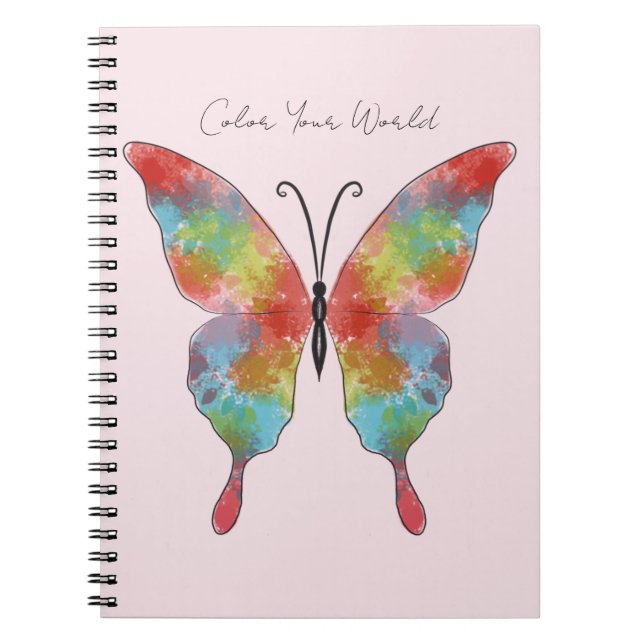 Espiral Caderno Borboleta Color Splash (Frente)