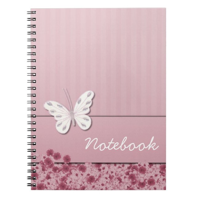 Espiral Caderno Borboleta e Flores (Frente)