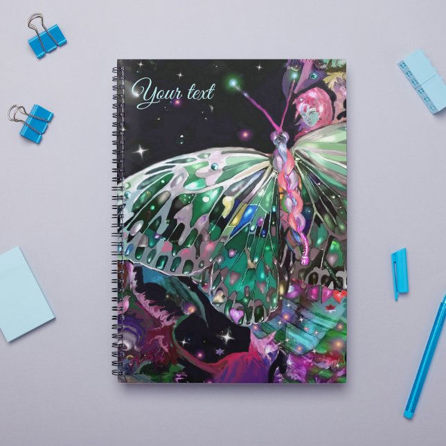 Espiral Caderno Borboleta Esperança Verde (Criador carregado)