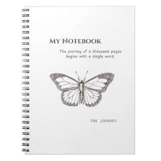 Espiral Caderno Borboleta Graciosa para Inspiração Diária