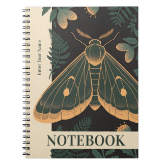 Espiral Caderno Botânico de Mariposas Personalizado – Nome