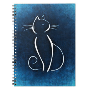 Espiral Caderno branco abstrato do gato