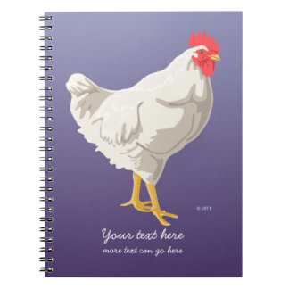 Espiral Caderno branco da galinha
