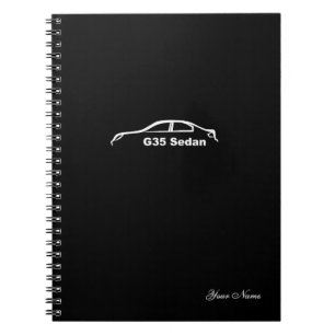 Espiral Caderno branco da silhueta do sedan G35