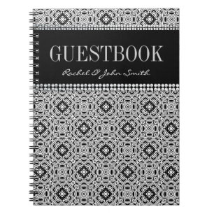 Espiral Caderno branco preto tribal do Guestbook do design