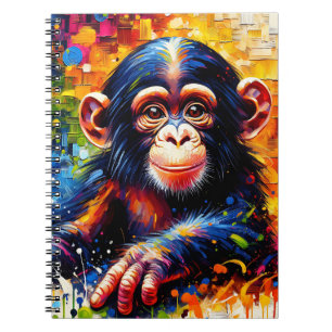 Espiral Caderno Brilho de Chimpanzé Jovial