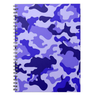 Espiral Caderno Camuflagem Azul Oceano
