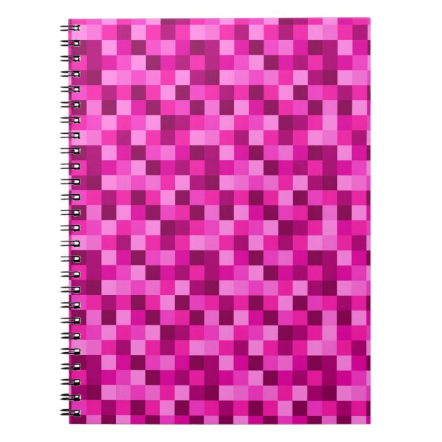 Espiral Caderno capa Pixels Rosa  Bloco de Notas de Padrão (Frente)