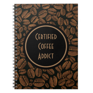 Espiral Caderno certificado do viciado do café
