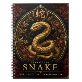 Espiral Caderno Chinês do Zodíaco de Luxo Ano da Serpente