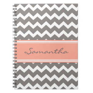 Espiral Caderno cinzento coral conhecido feito sob