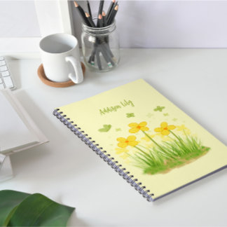 Espiral Caderno Clássico de Girassóis e Borboletas Ensolar