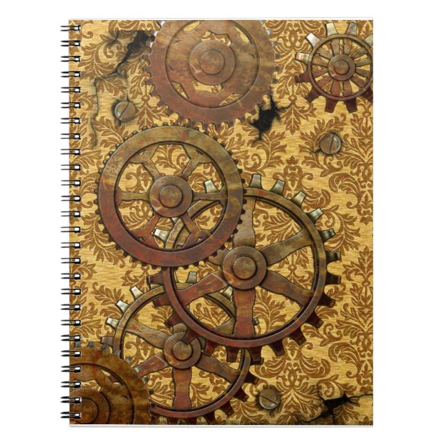 Espiral Caderno clássico de Tan Steampunk (Frente)