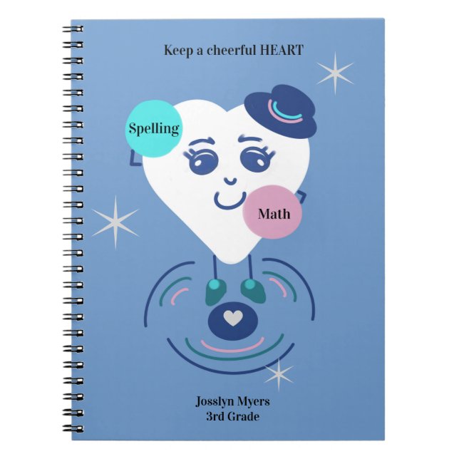 Espiral Caderno Clássico Manter um Coração Alegre (Frente)