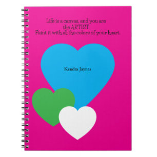 Espiral Caderno Clássico Rosa c/ Corações