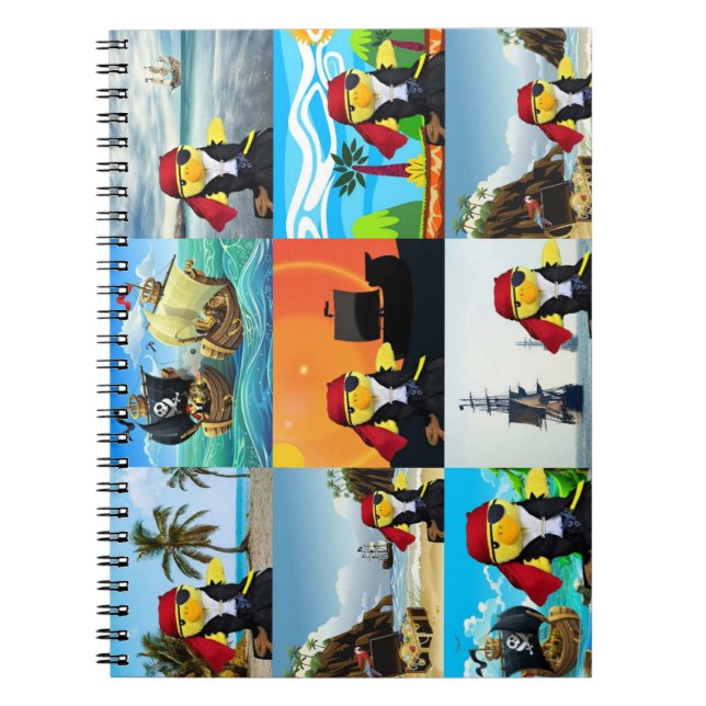 Espiral Caderno Colagem do Pirata Danny Duck (Frente)