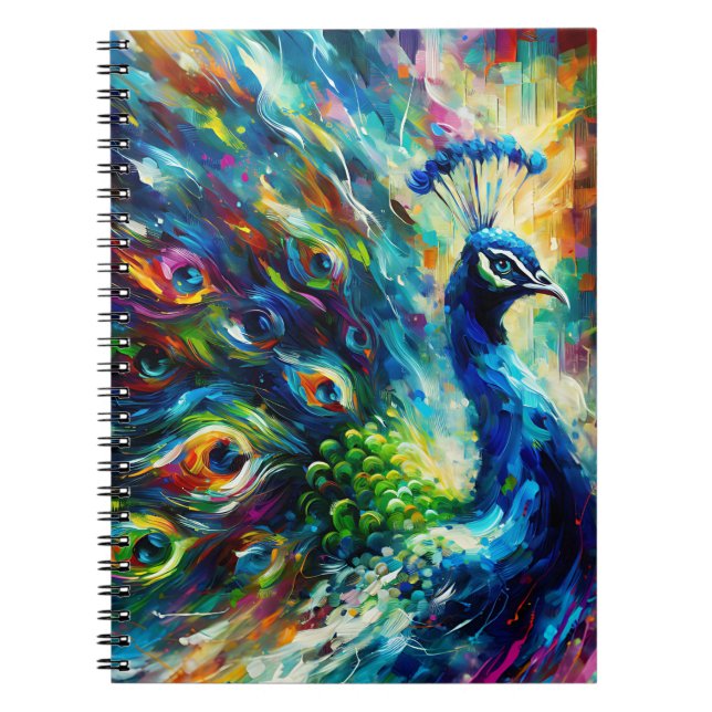 Espiral Caderno Color burst Peacock Glow (Frente)