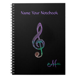 Espiral Caderno colorido personalizado do Clef da música