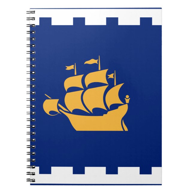 Espiral Caderno com a bandeira da Cidade de Quebec (Frente)