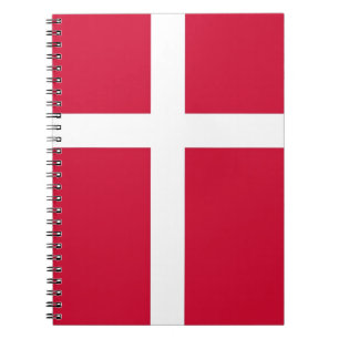 Espiral Caderno com a bandeira de Dinamarca