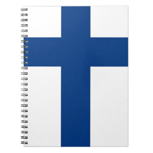 Espiral Caderno com a bandeira de Finlandia