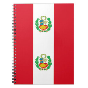 Espiral Caderno com a bandeira de Peru