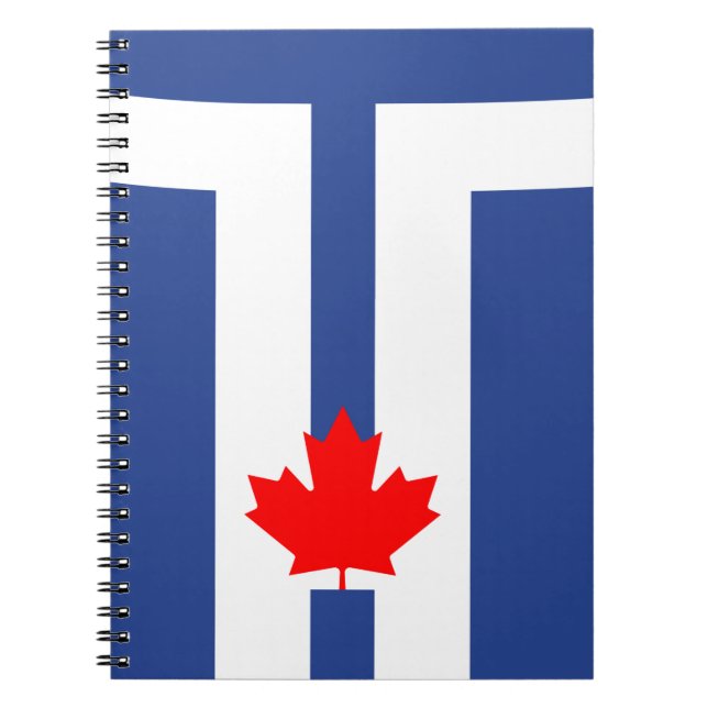 Espiral Caderno com a Bandeira de Toronto, Ontário, Canadá (Frente)