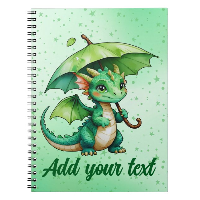 Espiral Caderno com Arte de Dragão Bebê (Frente)