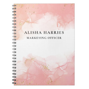 Espiral Caderno com brilho rosa dourado rose gold