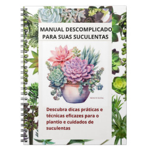 Espiral Caderno com capa de suculentas