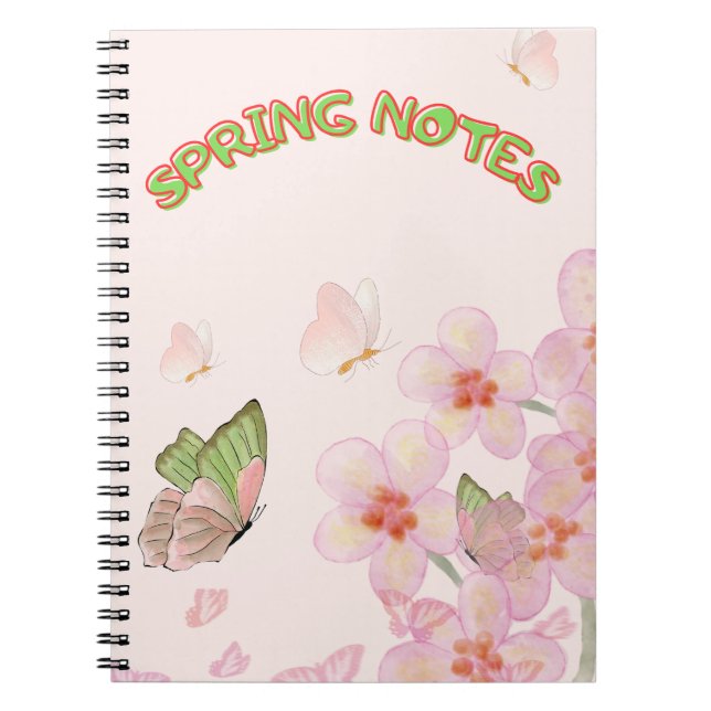 Espiral Caderno com Design Caprichoso de Borboleta (Frente)