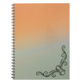 Espiral Caderno com Efeito Ombre Verde e Laranja com Acent