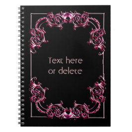 Espiral Caderno com enfeite floral bonito