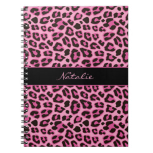 Espiral Caderno com Estampa de Pele de Leopardo