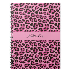 Espiral Caderno com Estampa de Pele de Leopardo