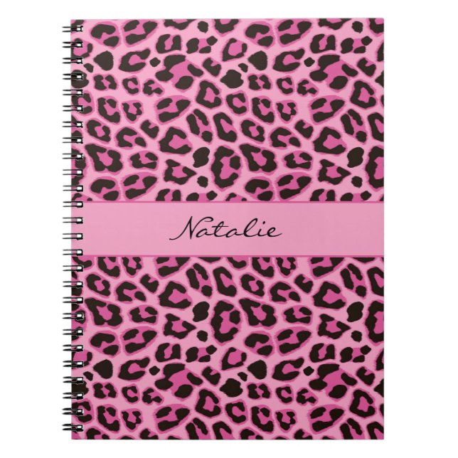 Espiral Caderno com Estampa de Pele de Leopardo (Frente)