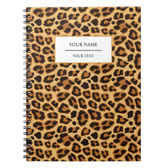 Espiral Caderno com Estampa de Pele de Leopardo (Frente)