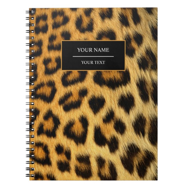 Espiral Caderno com Estampa de Pele de Leopardo (Frente)