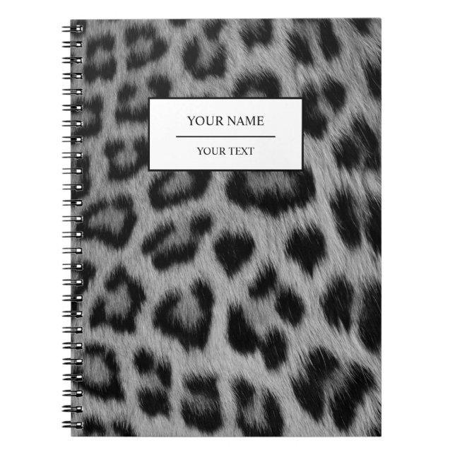 Espiral Caderno com Estampa de Pele de Leopardo (Frente)