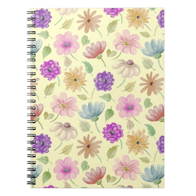 Espiral Caderno Com Flores (Frente)