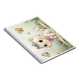 Espiral caderno com gatinho fofo