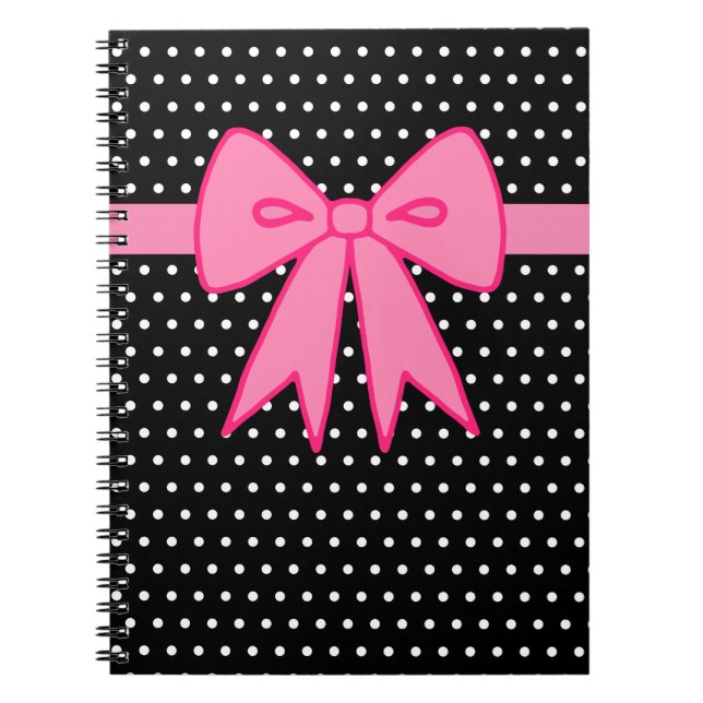 Espiral Caderno com Laço Rosa (Frente)