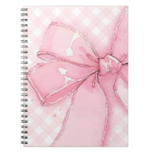 caderno com laço rosa fofo