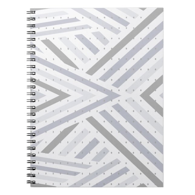 Espiral Caderno com Listras Diagonais Cinza (Frente)