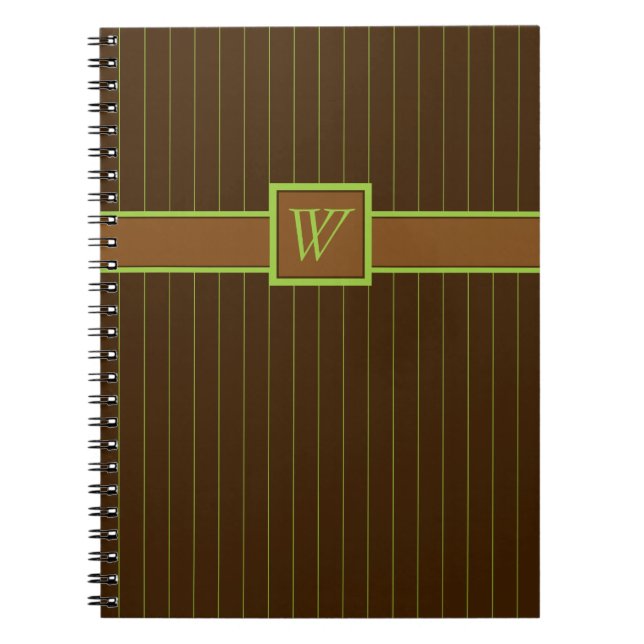 Espiral Caderno com Listras Finas de Chocolate e Limão (Frente)