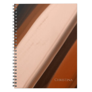 Espiral Caderno com Nome Personalizado Faux Madeira Listra