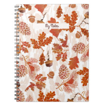 Caderno com padrão de bolota