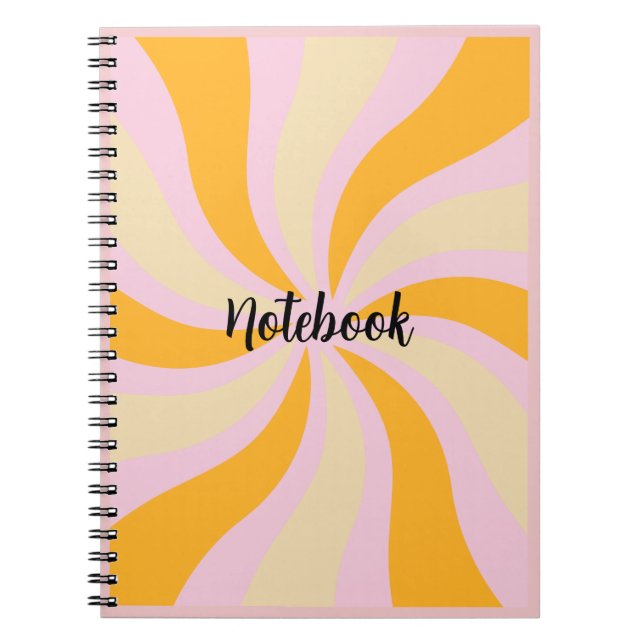 Espiral Caderno com Padrão de Explosão Solar (Frente)