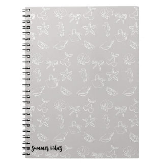 Espiral Caderno com Padrão de Laços e Cerejas Fofos e Sedu